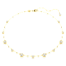 Verižica Imber, Okrogli rez, Razporejen dizajn, Bela, PVD zlatega odtenka - Swarovski, 5680090