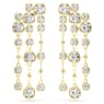 Imber drop earrings, Round cut, Chandelier, White, Gold-tone plated - Swarovski, 5680093