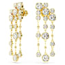 Imber drop earrings, Round cut, Chandelier, White, Gold-tone plated - Swarovski, 5680093