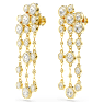 Imber drop earrings, Round cut, Chandelier, White, Gold-tone plated - Swarovski, 5680093
