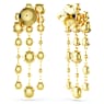 Imber drop earrings, Round cut, Chandelier, White, Gold-tone plated - Swarovski, 5680093