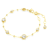 Braccialetto Imber, Taglio Round, Design sparpagliato, Bianco, Placcato color oro - Swarovski, 5680094