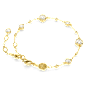 Braccialetto Imber, Taglio Round, Design sparpagliato, Bianco, Placcato color oro - Swarovski, 5680094