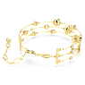 Imber wide bracelet, Round cut, White, Gold-tone plated - Swarovski, 5680095