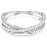 Hyperbola 闊手鐲, Infinity, 白色, 鍍白金色 - Swarovski, 5680269