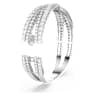 Hyperbola 闊手鐲, Infinity, 白色, 鍍白金色 - Swarovski, 5680269