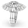 Idyllia ring, Set (3), Mixed cuts, Shell, White, Rhodium plated - Swarovski, 5680292