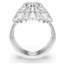 Idyllia ring, Set (3), Mixed cuts, Shell, White, Rhodium plated - Swarovski, 5680292