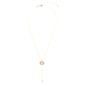 Idyllia Y pendant, Crystal pearl, Shell, White, Rose gold-tone plated - Swarovski, 5680299