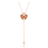 Y-obesek Idyllia, Kristalni biser, Školjka, Bel, Prevleka rožnato zlatega odtenka - Swarovski, 5680299