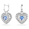 Hyperbola drop earrings, Heart, Blue, Rhodium plated - Swarovski, 5680392