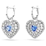 Hyperbola drop earrings, Heart, Blue, Rhodium plated - Swarovski, 5680392