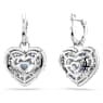 Hyperbola drop earrings, Heart, Blue, Rhodium plated - Swarovski, 5680392