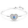 Hyperbola 手鐲, 心形, 藍色, 鍍白金色 - Swarovski, 5680393