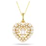 Hyperbola pendant, Crystal pearl, Heart, White, Gold-tone plated - Swarovski, 5680399