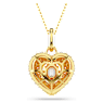 Hyperbola pendant, Crystal pearl, Heart, White, Gold-tone plated - Swarovski, 5680399