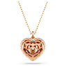 Hyperbola pendant, Crystal pearl, Heart, White, Rose gold-tone plated - Swarovski, 5680402