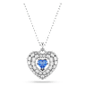 Hyperbola pendant, Heart, Blue, Rhodium plated - Swarovski, 5680403
