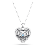 Hyperbola pendant, Heart, Blue, Rhodium plated - Swarovski, 5680403
