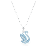 Swarovski Iconic Swan จี้สร้อยคอ, หงส์, ขนาดเล็ก, น้ำเงิน, เคลือบโรเดียม - Swarovski, 5680422