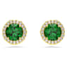 Una Angelic stud earrings, Round cut, Green, Gold-tone plated - Swarovski, 5680562