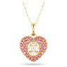 Pendente Hyperbola, Taglio Octagon, Crystal Pearl, Cuore, Rosa, Placcato color oro - Swarovski, 5680784