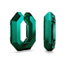 Lucent hoop earrings, Octagon shape, Small, Green - Swarovski, 5680786