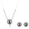 Swan Set, Kristallperle, Schwan, Grau, Rhodiniert - Swarovski, 5680875