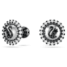 Swan set, Crystal pearl, Swan, Grey, Rhodium plated - Swarovski, 5680875
