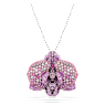 Idyllia pendant, Flower, Pink, Rhodium plated - Swarovski, 5680910