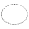 Una Angelic Tennis necklace, Round cut, Long, White, Ruthenium plated - Swarovski, 5681057