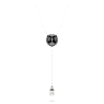Swan Y 字形鏈墜, 水晶珍珠, 天鵝, 灰色, 鍍白金色 - Swarovski, 5681403