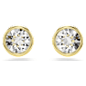 Imber stud earrings, Round cut, White, Gold-tone plated - Swarovski, 5681552