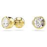 Imber stud earrings, Round cut, White, Gold-tone plated - Swarovski, 5681552
