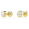 Imber stud earrings, Round cut, White, Gold-tone plated - Swarovski, 5681552