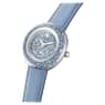 Crystalline Lustre watch, Swiss Made, Leather strap, Blue, Stainless Steel - Swarovski, 5681733
