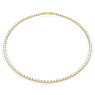 Matrix Tennis necklace, Round cut, White, Gold-tone plated - Swarovski, 5681795