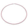 Matrix Tennis necklace, Round cut, Pink, Rhodium plated - Swarovski, 5681800