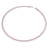 Matrix Tennis necklace, Round cut, Pink, Rhodium plated - Swarovski, 5681800