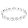 Una Tennis 브레이슬릿, 라운드 컷, 화이트, 로듐 플래팅 - Swarovski, 5682279