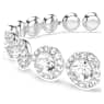 Una Tennis 브레이슬릿, 라운드 컷, 화이트, 로듐 플래팅 - Swarovski, 5682279