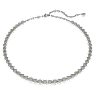 Imber Tennis 네크리스, 라운드 컷, 그레이, 루테늄 플래팅 - Swarovski, 5682593