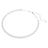 Imber Tennis necklace, Round cut, White, Rhodium plated - Swarovski, 5682595