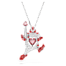 Alice in Wonderland pendant, Playing card, Red, Rhodium plated - Swarovski, 5682805