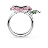 Alice in Wonderland cocktail ring, Flower, Multicolored, Rhodium plated - Swarovski, 5682817
