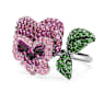 Alice in Wonderland cocktail ring, Flower, Multicolored, Rhodium plated - Swarovski, 5682818