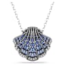 Idyllia pendant and brooch, Shell, Long, Blue, Mixed metal finish - Swarovski, 5683032