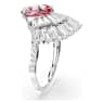 Idyllia cocktail ring, Mixed cuts, Shell, Pink, Rhodium plated - Swarovski, 5683034