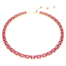 Millenia Tennis necklace, Octagon cut, Pink, Gold-tone plated - Swarovski, 5683429