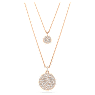 Meteora layered pendant, White, Rose gold-tone plated - Swarovski, 5683449